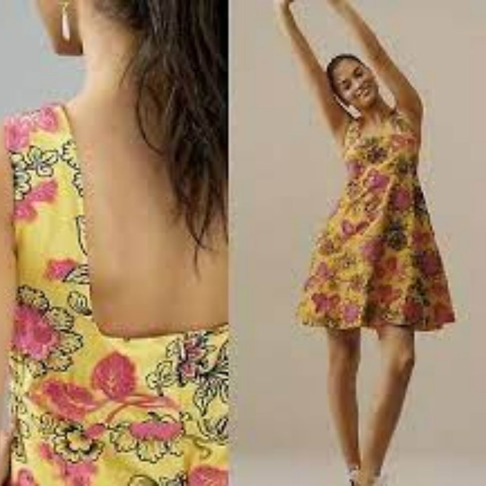 NWT Anthropologie Eliska Embroidered Dress